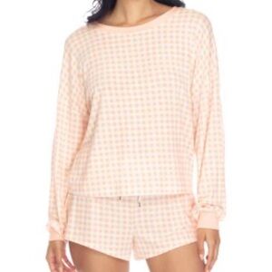 Honeydew Intimates Peach Checkered Pajama Set